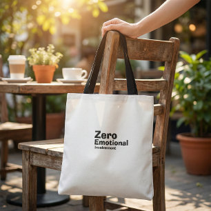 Funny quote humour black and white typographic tote bag