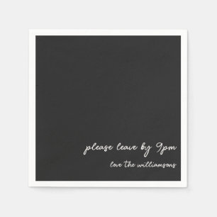 Funny Quote Introvert Humor Custom Party Black  Napkins