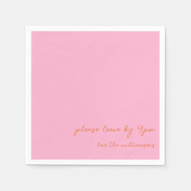 Funny Quote Introvert Humor Custom Pink Orange Napkins (Front)