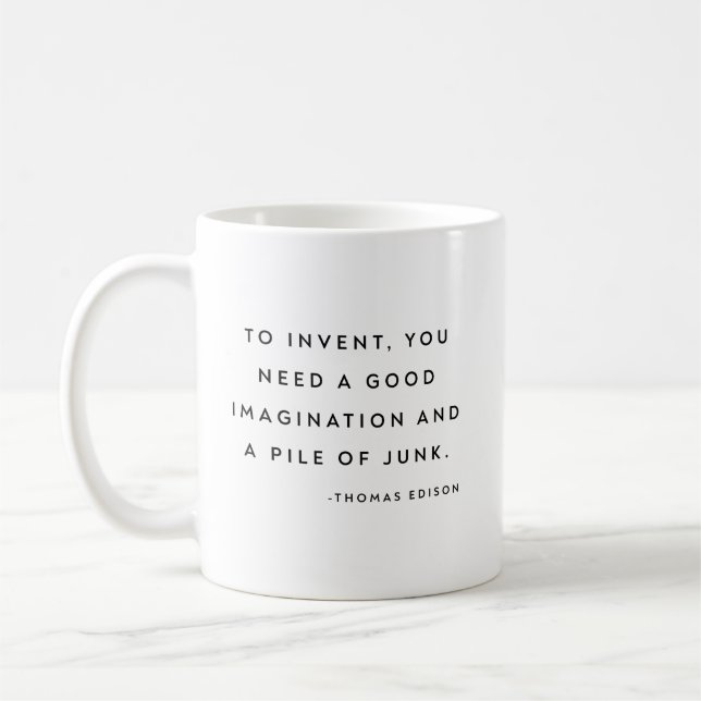 Funny Quote Inventor Engineer Minimalist Aesthetic Coffee Mug (Left)