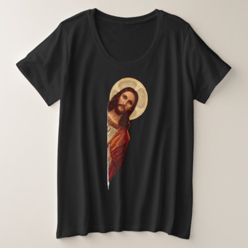 Funny Quote Jesus Meme I Saw That Christian Women Plus Size T_Shirt
