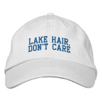 Funny Quote Lake Hair Don't Care Blue