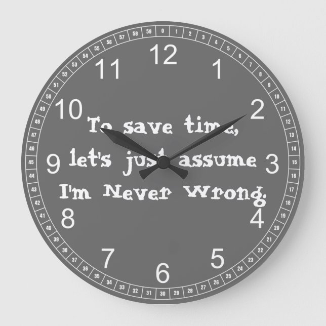 Funny Quote  Large Clock (Front)