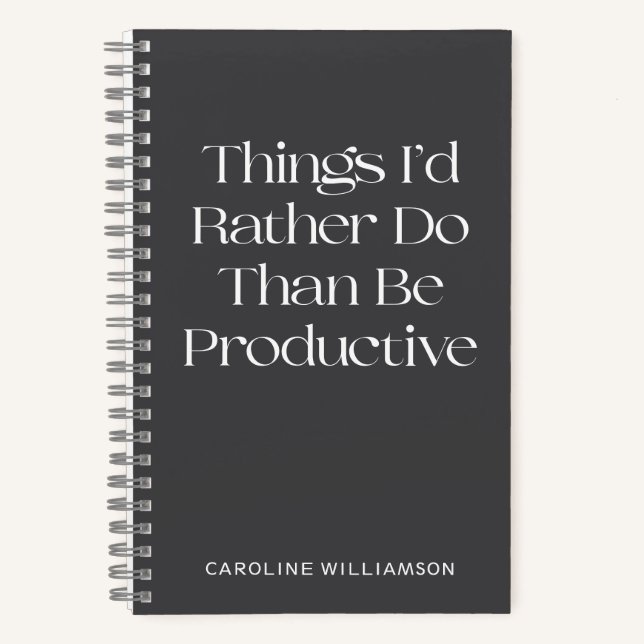 Funny Quote Lazy Procrastination Personalized Notebook (Front)