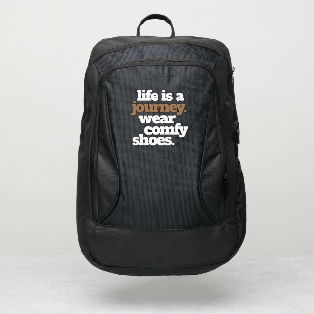 Funny Quote Life is a Journey ... Port Authority® Backpack (Front)
