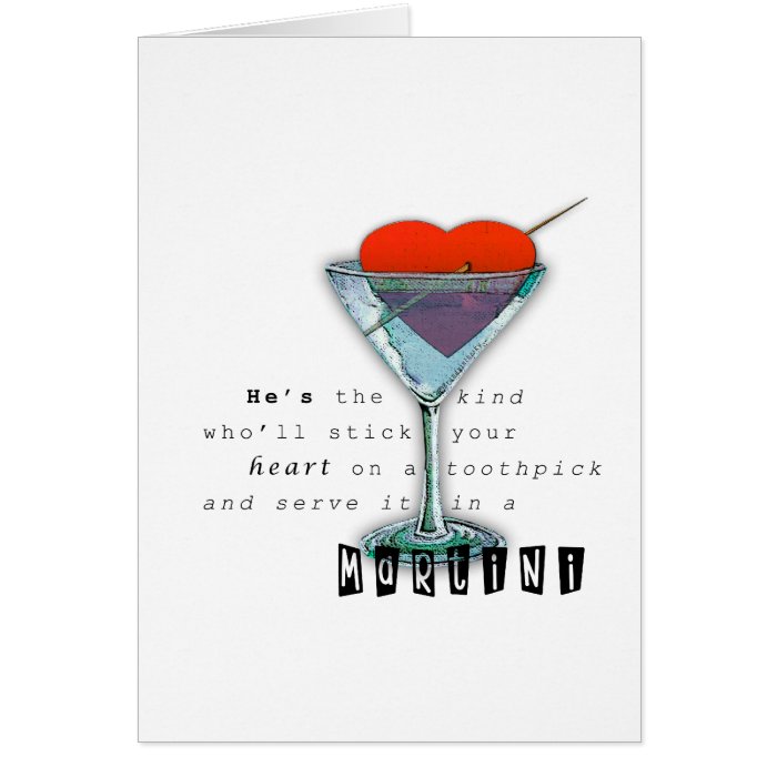 Funny Quote Martini Glass Greeting Card | Zazzle