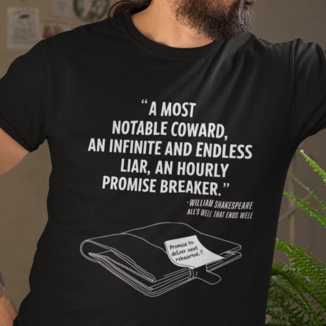 Funny Quote Modern Minimalist Coward Theater T-Shirt (Creator Uploaded)