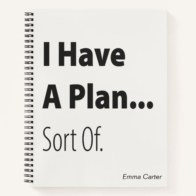 Funny Quote Monogrammed Notebook (Front)