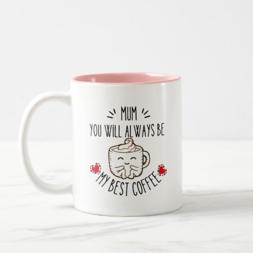 Funny Quote Mum You Will Always Be My Best coffee Two_Tone Coffee Mug