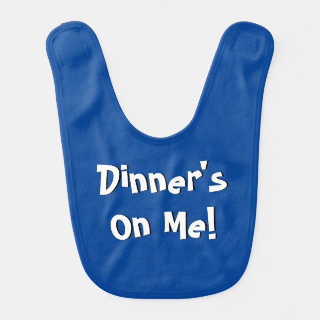 Funny Quote on Blue Baby Bib (Front)