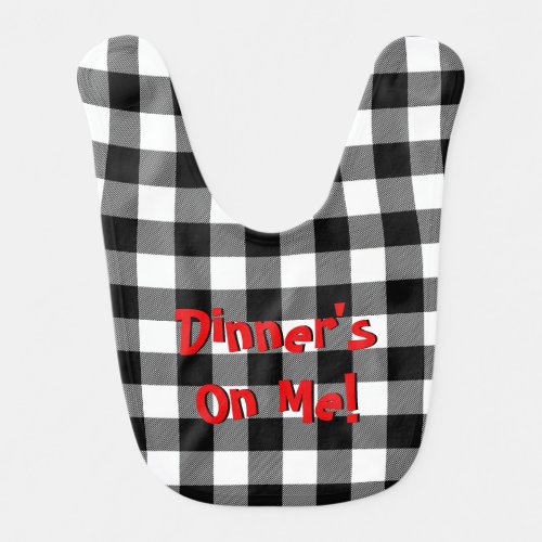 Funny Quote on Buffalo Plaid  Baby Bib