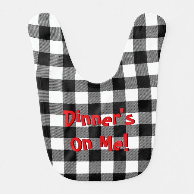 Funny Quote on Buffalo Plaid  Baby Bib (Front)
