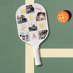 Funny Quote Personalized 6 Photos Pickleball Mom  Paddle