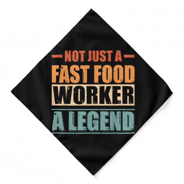 Funny Quote Retro Fast Food Worker Bandana (Front)