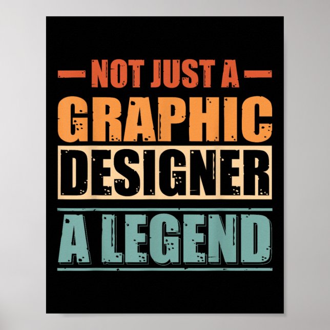 Funny Quote Retro Graphic Designer  Poster (Front)