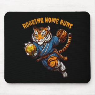 Funny Quote Roaring Home Run Ball Retro Tiger Love Mouse Pad