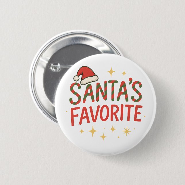 Funny Quote Santa’s Favorite Christmas Humor  Button (Front & Back)