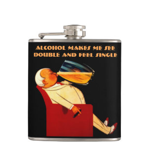 Funny quote,see double,feel single flask