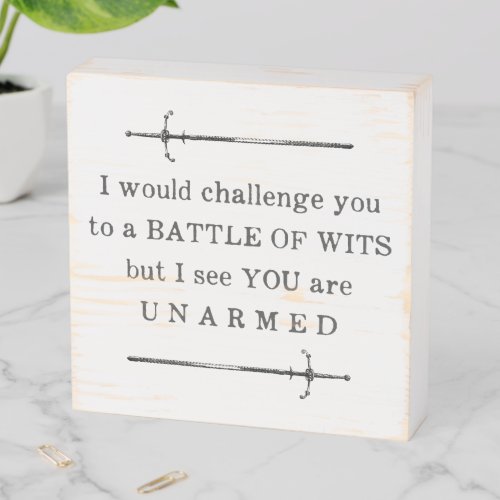 Funny Quote Shakespeare Insult Office Decor Wooden Box Sign