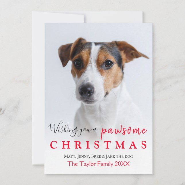 Funny Quote Your Pet Photo Christmas Holiday Card (Front)