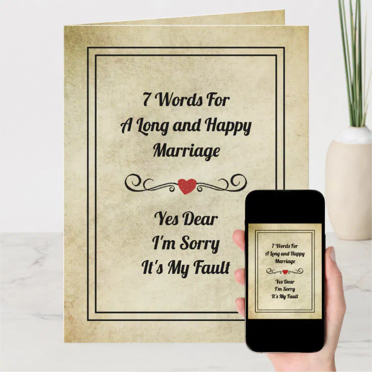 Funny Quotes 7 Words FOR a Long Marriage Card | Zazzle Funny Quotes 7 Words FOR a Long Marriage Card | Zazzle