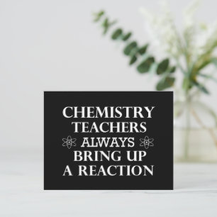 Funny quotes about chemistry teacher holiday postcard