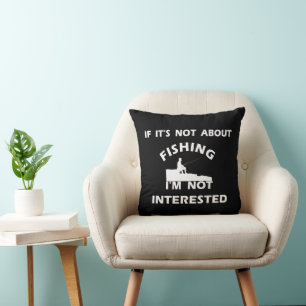 funny quotes about fishing throw pillow