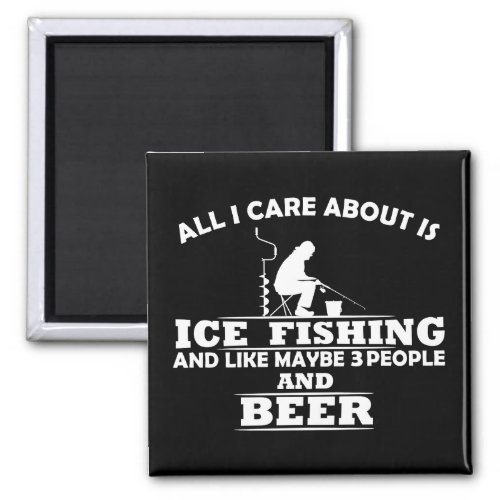 funny quotes about ice fishing and drinking lovers magnet