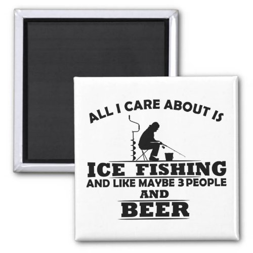 funny quotes about ice fishing and drinking lovers magnet