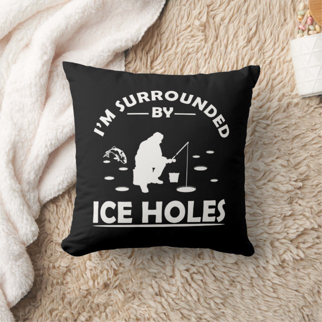 funny quotes about ice fishing lovers throw pillow (Blanket)