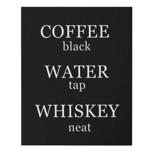 Funny quotes about whiskey lover faux canvas print