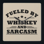 Funny quotes about whiskey lover square wall clock<br><div class="desc">This original funny whiskey quote graphic design with awesome typography font lettering is perfect for people who are fans of whiskey flavor. It can also be given as a birthday or Christmas gift to your best friend, relative, boyfriend, or girlfriend who loves drinking whiskey! This design also fits in time...</div>
