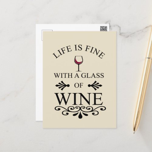 funny quotes and sayings about wine lover postcard
