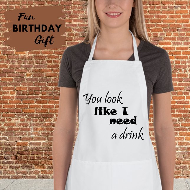 Funny quotes aprons gifts drinking humor jokes (Sarcastic funny apron humor saying for him or her. A fun, humorous birthday gift for husband or wife)