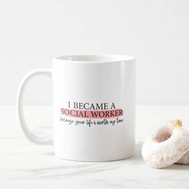 funny quotes for Social Work Month Coffee Mug (With Donut)