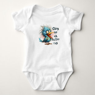 Funny Quotes Funny Quirky Whimsical Bird Baby Bodysuit
