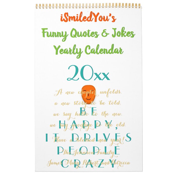 Funny Quotes Jokes Humor 2021 Custom Yearly Wall Calendar Zazzle Com