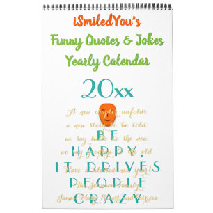 Funny Quotes & Jokes Humor 2026 Custom Yearly Wall Calendar