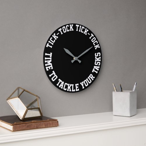 Funny Quotes Motivational Black Round Wall Clock