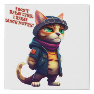 Funny quotes said by a cat gang boss faux canvas print