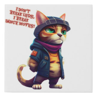 Funny quotes said by a cat gang boss faux canvas print