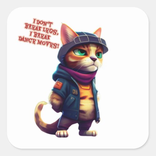 Funny quotes said by a cat gang boss  square sticker