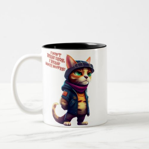 Funny quotes said by a cat gang boss  Two_Tone coffee mug