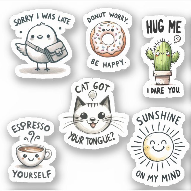 Funny Quotes Scrapbooking Cute Notebook Stickers (Front)