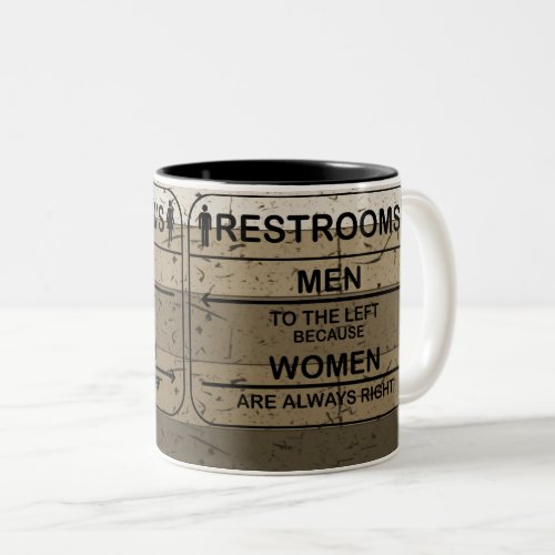 Funny Quotes Text Restroom Men Women Two_Tone Coffee Mug