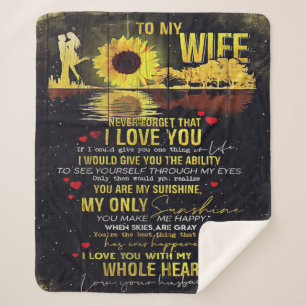 Funny Quotes To Wife   Present For Your Wife   Sherpa Blanket