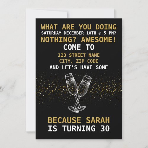 Funny quotes womens birthday party invitation