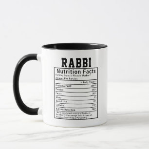 Funny Rabbi Nutrition Facts Faith Leader Gift Mug