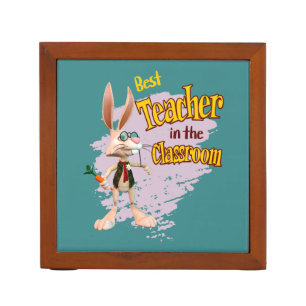 Funny Rabbit Best Teacher in the Classroom Desk Organizer