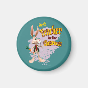 Funny Rabbit Best Teacher in the Classroom Magnet